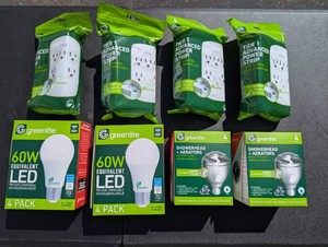 Greenlite LED Bulbs, Power Strips and Showerhead Kits