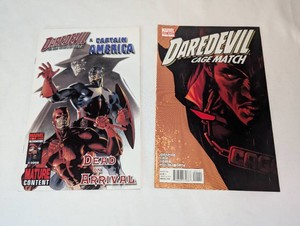Daredevil & Captain America Dead on Arrival  Daredevil Cage Match  Marvel  2 Comics