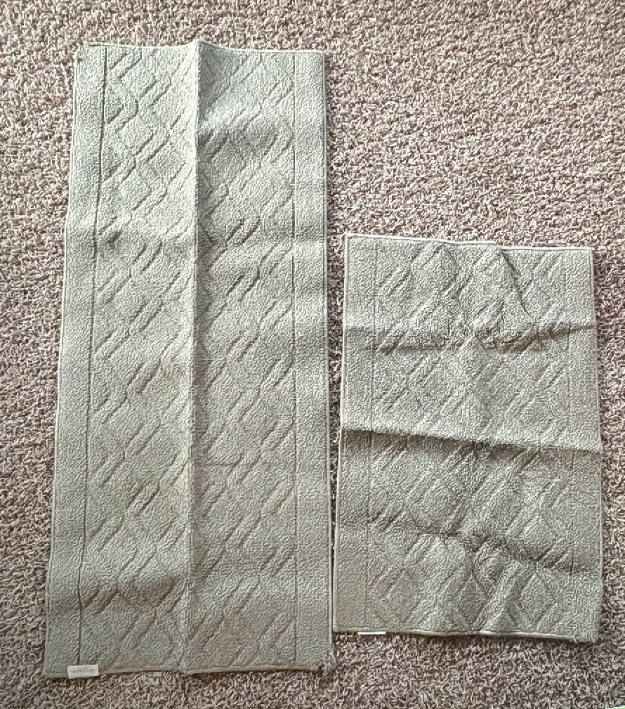 Two Indoor Mats, Both Tan, One Has Small Wear on One Corner (Look at Picture) Sizes are 48 x20 and 30 x 20