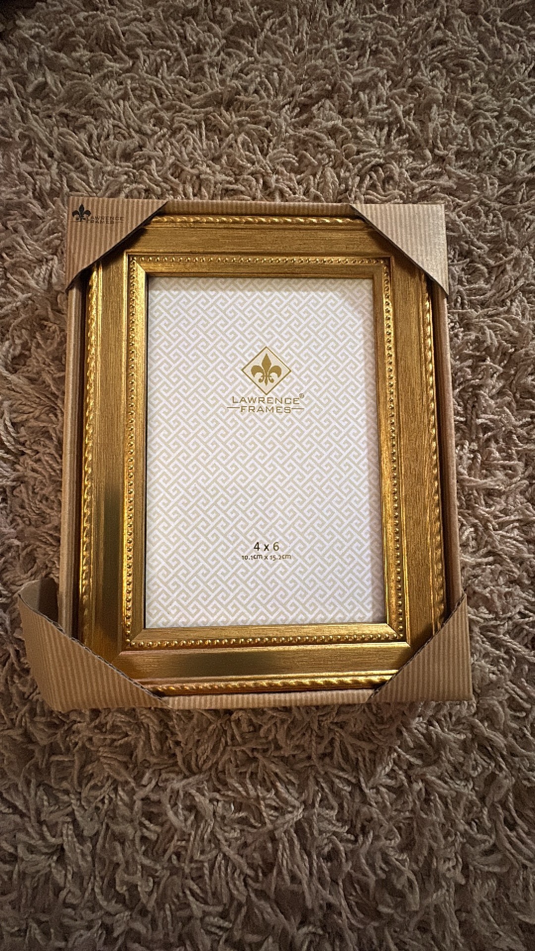 Lawrence Frames Gold Color Picture Frame 4 x 6 Comes in Original Box