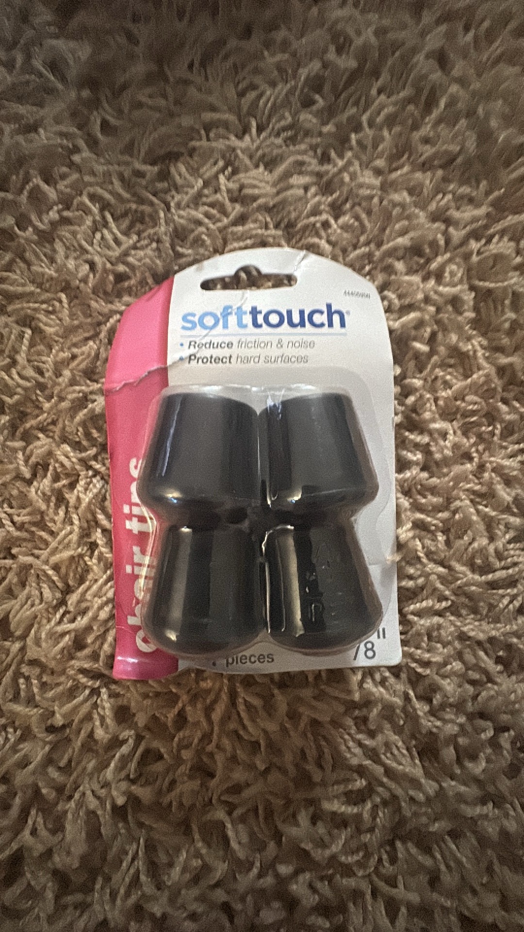 Soft Touch Chair Tips Black Color, Rubber, Four Pieces 78 Inch Size Reduce Friction and Noise