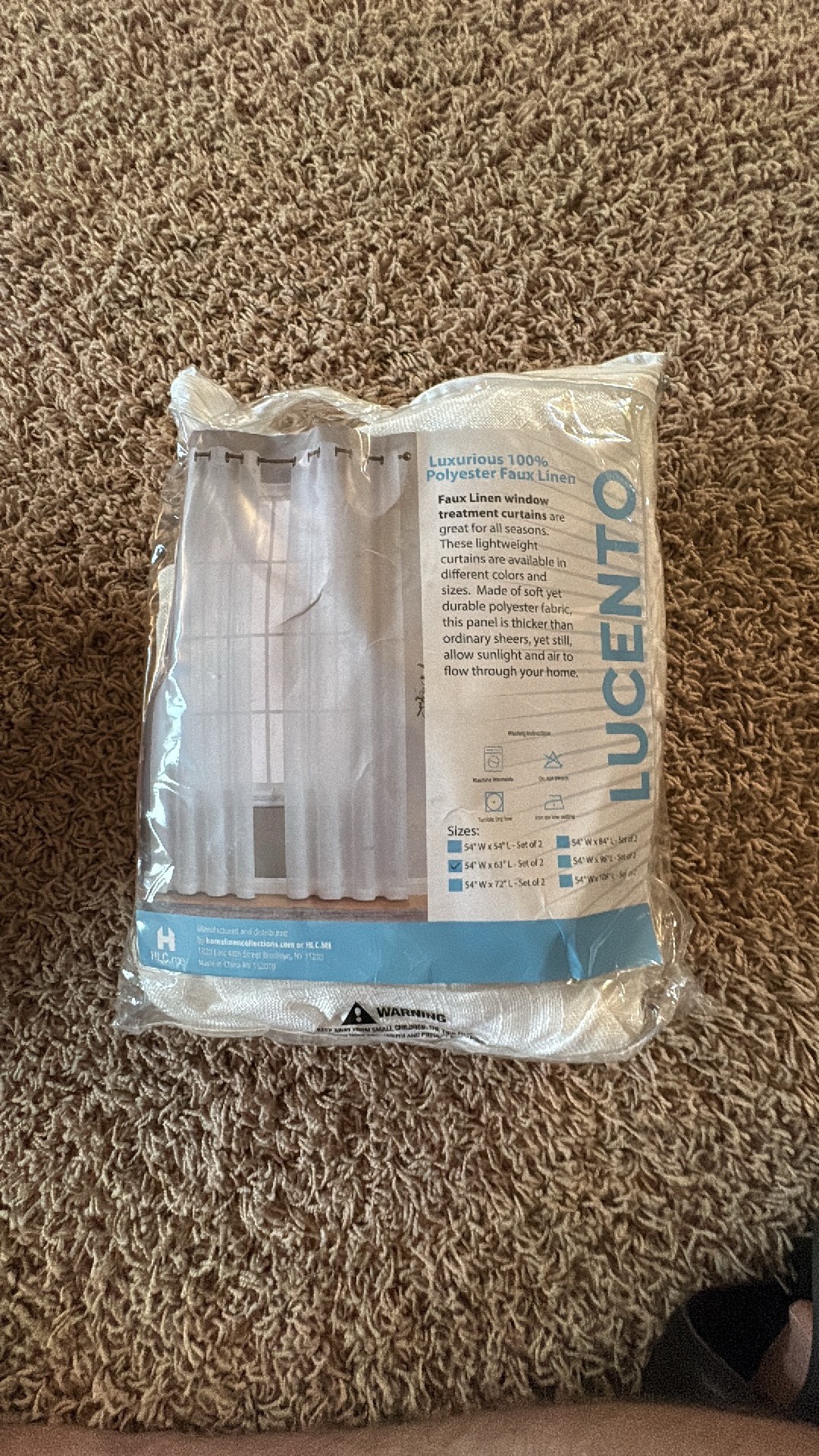 Faux Linen Curtains, White Color, Two Curtains, See-Through, Blocks Some Sunlight But Lets Some Shine Through, Size 54 x 54