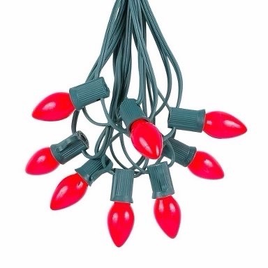 LIGHTSET LED C7 25CT RED OPAQ - Christmas Tree Lights - Cool to touchGreen wire14.5-foot total length25,000-hour average bulb life Red ceramic bulbs Indooroutdoor use