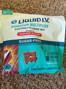 Liquid IV Hydration Multiplier Packets 30 Pack (Missing 8 packs) Cherry Ring Pop Flavor
