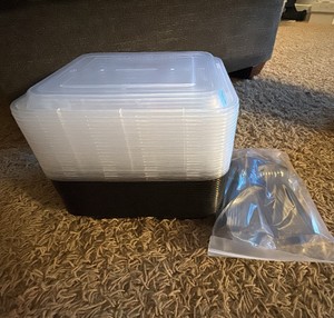 20 Pack of To-Go ContainersSnack Containers, Comes With Lids, Containers and Forks and Spoons
