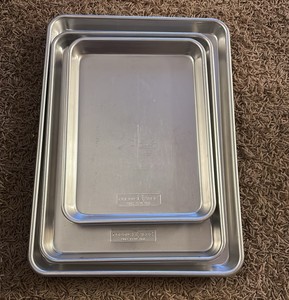 NordicWare Three Pack of Metal Cooking Sheet Pans, Three Different Sizes