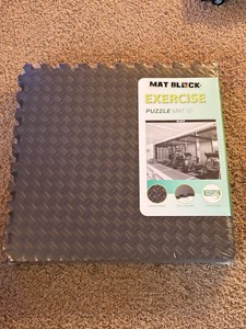 Foam Exercise Mat Set, Puzzle Pieces Easily Fit Together 24 Square Feet of Coverage, 12 inch Thick Mats Black Color