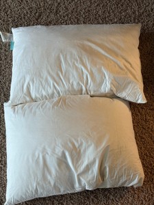 Two Pack of New Pillows, Feather Filled, Out of Packaging