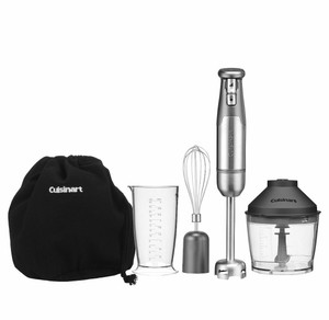 Cuisinart immersion blender with chopper in original box with instructions. 3 attachments and 3-cup beaker.