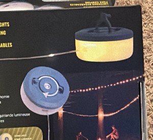 Cascade Camping Light - 7 light modes - 29 ft string light - built in crank to rewind string - rechargeable