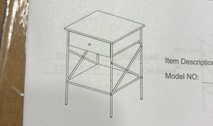 Light Wood Colored End Table, New in Box