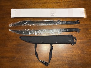 Set of Two Survival Camping Swords, Great for Cutting Brush, Small Trees and Carving, Comes With Carrying Case