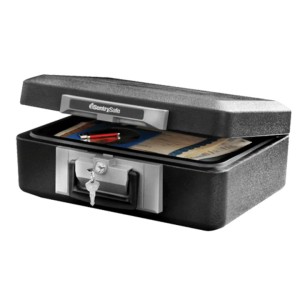 SentrySafe Fireproof Safe Box with Key Lock, Chest Safe with Carrying Handle to Secure Money, Jewelry, Documents, 0.25 Cubic Feet, 6.3 x 15.3 x 12.1 Inches, 1160