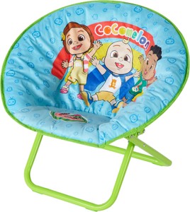 Cocomelon Toddler Saucer Chair,19 Folding Chair with Cushion Featuring JJ, Cody & Nina, Kids Lounge Chair, Ages 3 Retail -$35
