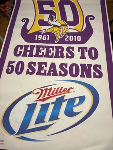 Minnesota Vikings 50th Anniversary Canvas Sign