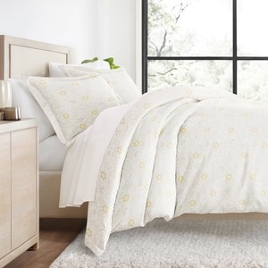 Duvet Cover Set - Ultra Soft & Breathable - White Farmhouse Spring Vines for King Size Bedding by Comfort Canopy - 2 Duvet and 2 king shams
