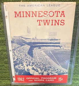1962 Minneapolis MN Twins Baseball Program Scorecard Washington Senators Scored