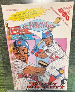 1993 Baseball Superstars #13 Kirby Puckett Comic w 3 Collector Cards Intact- Minnesota Twins Memorabilia