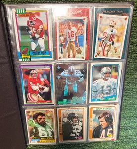 Mix of Older Cards in Binder- Baseball, Football, and Basketball- Miscellaneous 10 Pages