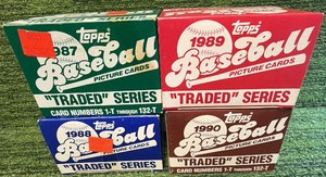 1987-1991 Topps Traded Baseball Card Sets - 4 Sets in Total 