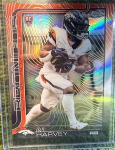 2025 Topps Chrome Football -RJ Harvey Etch Variation Refractor #330 (RC) Denver Broncos