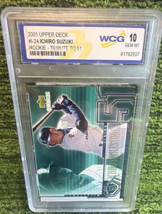 Upper Deck 2001 Ichiro Suzuki Ichiros Milestones I24 Rookie Insert WCG 10
