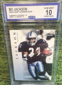 Bo Jackson 2024 Leaf Legend #L01 - Graded - CCG 10 GEM MINT Raiders