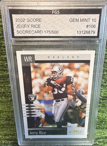 2003 Score #106 Jerry Rice Oakland Raiders FOOTBALL Card 3O