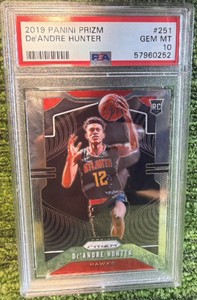 2019-20 Panini Prizm #251 DeAndre Hunter- Atlanta Hawks RC Rookie PSA 10 GEM MINT