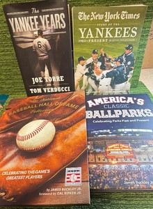 Coffee Table Big Baseball Books  Lot of 4 Books in Total- Cool Books   Yankees, Hall of Fame, Ball Parks & Torre 