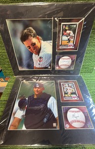 14 x 11 Numbered Framed Art Pieces of AJ Pierzynski & Doug Mientkiewicz - Minnesota Twins Baseball Memorabilia