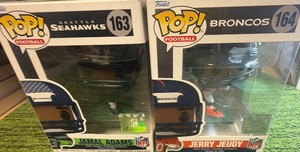 Funko Pop NFL Jamal Adams #163 Seattle Seahawks & Denver Broncos Funko Pop  Jerry Juedy #164  New In Box