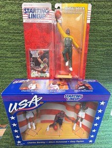 1996 Starting Lineup USA Basketball Charles Barkley, Payton, Richmond, NIB, AND 1994 Starting Lineup Shawn Kemp Seattle Supersonic Action Figure and Card
