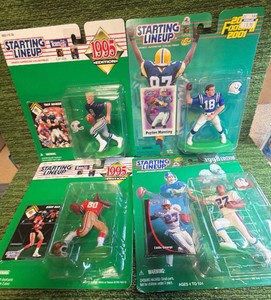 Starting Line Up Lot of 4 Action Figurines - Troy Aikman, Peyton Manning, Jerry Rice, and Eddie George