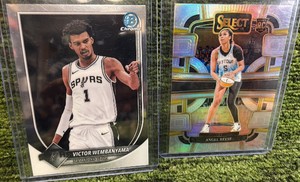 2025-26 Bowman Chrome Victor Wembanyama #BCV-143 San Antonio Spurs2024 Panini Select WNBA - Concourse Silver Prizm #5 Angel Reese (RC)