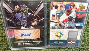 2023 Panini Chronicles Drew Romo Obsidian Auto 24352006 Upper Deck WBC Collection Jersey #TE Miguel Tejada