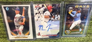 Jacob DeGrom 2014 1st Bowman Chrome Rookie Card #BCP732016 Bowmans Best - Best of 2016 Autographs Matt Thaiss #B162024 Topps Chrome Base RC Rookie #213 Junior Caminero Tampa Bay Rays
