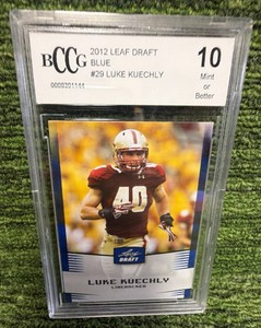 2012 Leaf Draft Blue #29 Luke Kuechly Rookie RC BCCG Graded 10 Mint or Better