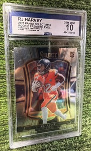2025 Panini Select - Premier Level RJ Harvey #110 (RC). Rookie Denver Broncos