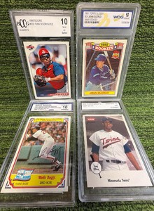 Mixed Graded MLB Trading Cards Lot of 4 Ivan Rodriguez, John Olerud, Wade Boggs, & Tony Oliva Slabs