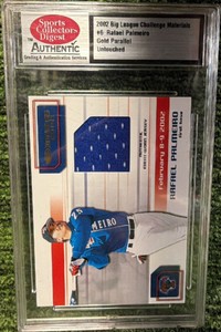 2002 Donruss - Big League Challenge Materials Rafael Palmeiro #20 (MEM)