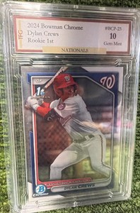 Dylan Crews 1ST BOWMAN 2024 #BP-23 Nationals Top Prospect - GEM MINT 10