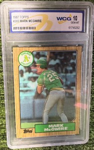 1987 Topps Mark McGwire Rookie Card RC Oakland Athletics As #366