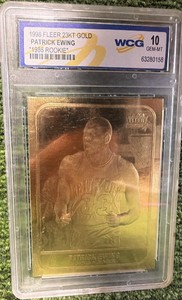 1998 Fleer 23KT Gold Patrick Ewing 1986 Fleer Rookie RC WCG GEM Mint 10