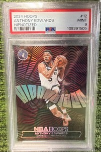 2024 Hoops Anthony Edwards #12 Hipnotized PSA 9 Minnesota Timberwolves Graded Slab