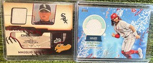 2002 Fleer Authentix Jersey Authentix Magglio Ordonez #JA-MO Ripped (MEM)2023 Topps Holiday Jonathan India Relic #RC-JI Reds