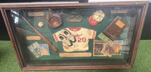 History Of Collectible Baseball Shadow Box - The Game of Baseball - 20.5x11