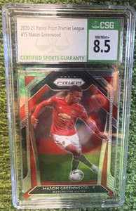 2020 Prizm Premier League Mason Greenwood Green Label CGC  CSG 8.5