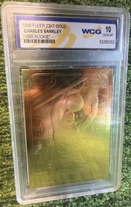 CHARLES BARKLEY 1986 Fleer Rookie 23KT Gold 98 Card - Graded GEM Mint 10