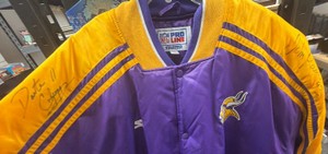 Minnesota Vikings AUTOGRAPHED Starter Jacket by Daunte Culpepper & John Randle HOF  SIZE 2XL